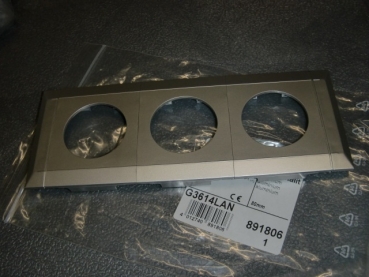Tehalit G3614 LAN Geräteblende modular aluminium für Kanalsteckdose 3-fach